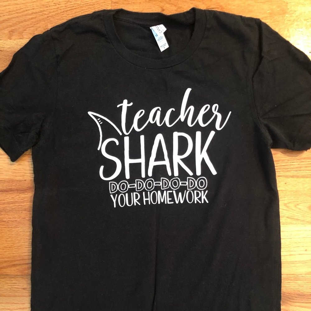 Black teacher shark shirt